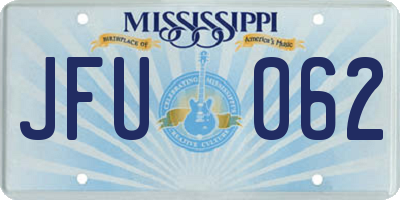 MS license plate JFU062