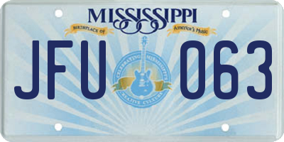 MS license plate JFU063