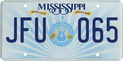 MS license plate JFU065
