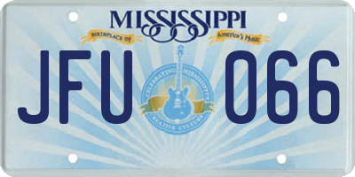 MS license plate JFU066
