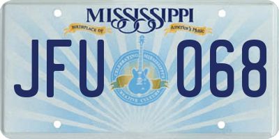 MS license plate JFU068