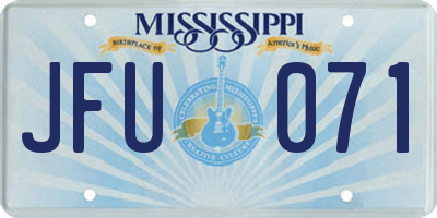 MS license plate JFU071