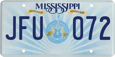 MS license plate JFU072