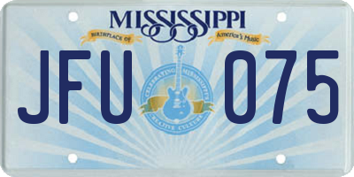 MS license plate JFU075