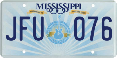 MS license plate JFU076