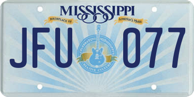 MS license plate JFU077