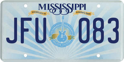 MS license plate JFU083