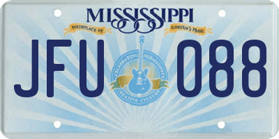 MS license plate JFU088