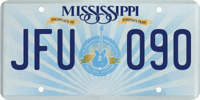 MS license plate JFU090