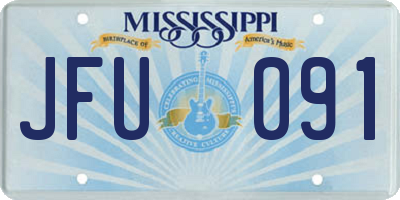 MS license plate JFU091