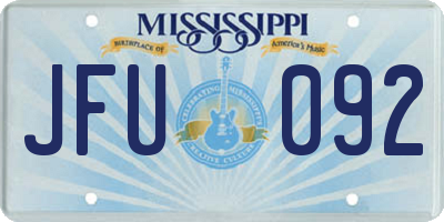 MS license plate JFU092