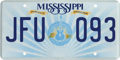 MS license plate JFU093
