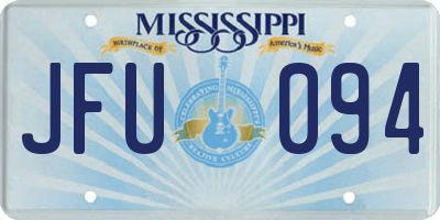 MS license plate JFU094