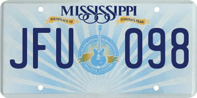 MS license plate JFU098