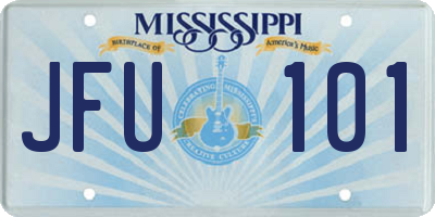 MS license plate JFU101