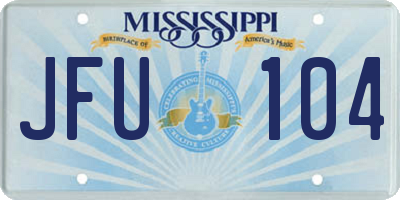 MS license plate JFU104