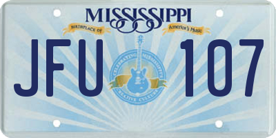 MS license plate JFU107