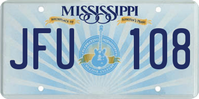 MS license plate JFU108
