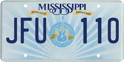 MS license plate JFU110