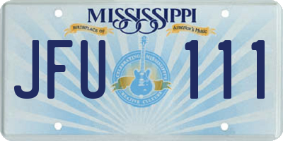 MS license plate JFU111