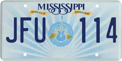 MS license plate JFU114