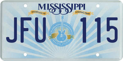 MS license plate JFU115