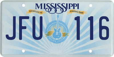 MS license plate JFU116