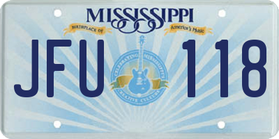 MS license plate JFU118