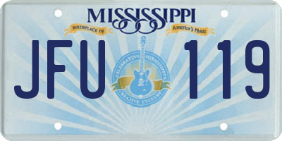 MS license plate JFU119