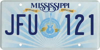 MS license plate JFU121