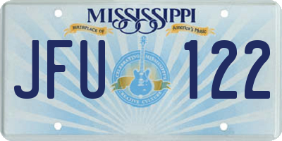 MS license plate JFU122