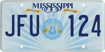 MS license plate JFU124