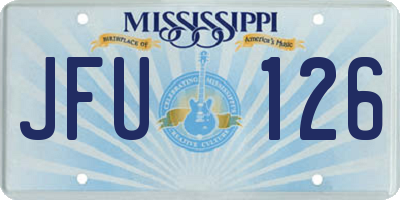 MS license plate JFU126