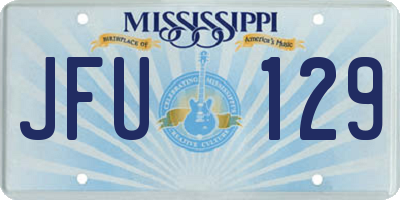 MS license plate JFU129