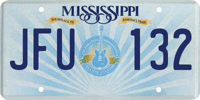 MS license plate JFU132