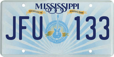 MS license plate JFU133