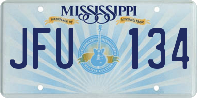MS license plate JFU134
