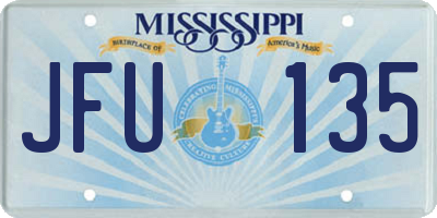 MS license plate JFU135