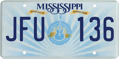 MS license plate JFU136