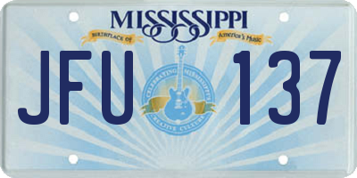 MS license plate JFU137