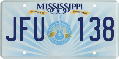 MS license plate JFU138