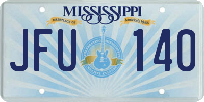 MS license plate JFU140