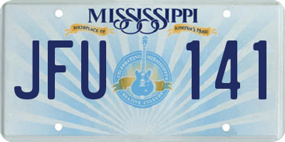 MS license plate JFU141