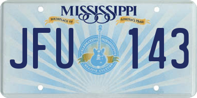 MS license plate JFU143