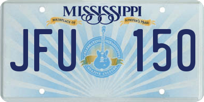 MS license plate JFU150