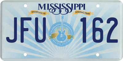 MS license plate JFU162