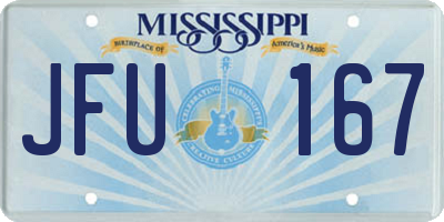 MS license plate JFU167