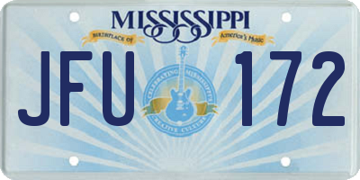 MS license plate JFU172