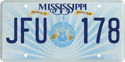 MS license plate JFU178