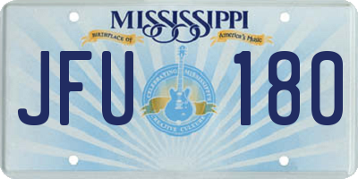 MS license plate JFU180